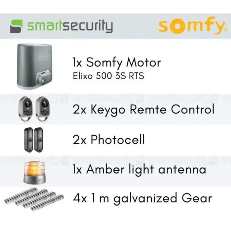 Somfy 2000KG Sliding Gate Motor Kit Automatic Electric Door with Remote - Image 2