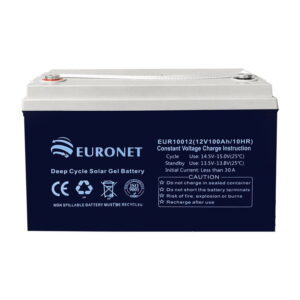 This is a picture of the EURONET BLUE GEL BATTERY 12V 100AH FAT in Lebanon sold by Smart Security Y.C.C
