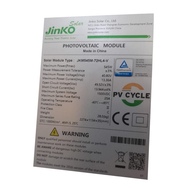 Solar Panel 545 W Jinko Mono-Crystalline - Image 2